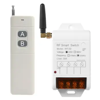 

AK-WT02 220V 433MHz 30A Relay Water Pump LED Switch Module Wireless Two Buttons Remote Control for Pumps Motors High-power Lamp