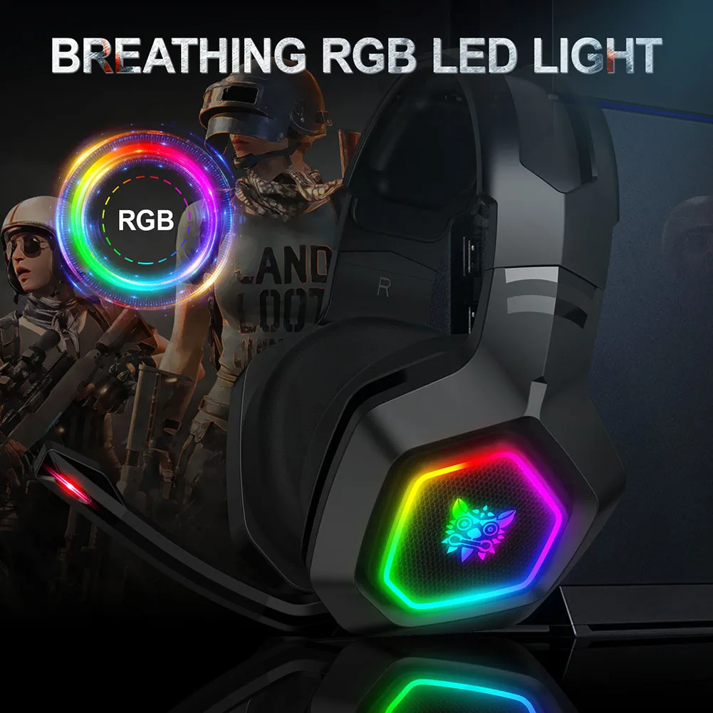 Wired Earphone HiFi Headphones K10 RGB Lighting Wired Headphone Computer PC Music Gaming 3 5mm Headset with Mic