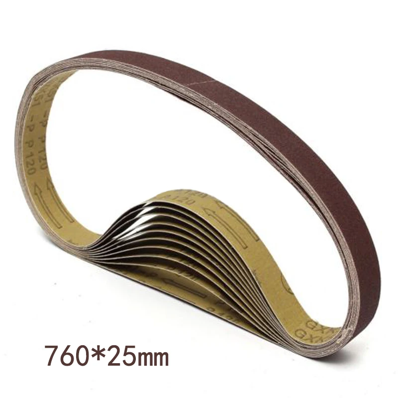 DWZ 10PCS 760mmx25mm Abrasive 120 Grit Sanding Belts Fits For Rexon Clarke New