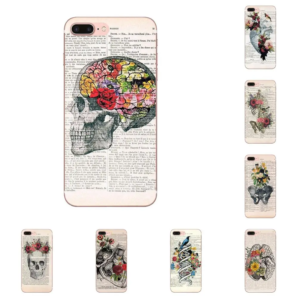 Фон для книг скелетный цветок Apple iPhone 11 Pro X XS Max XR 4 4S 5 5C 5S SE 6 6S 7 8 Plus Мягкий ТПУ чехол