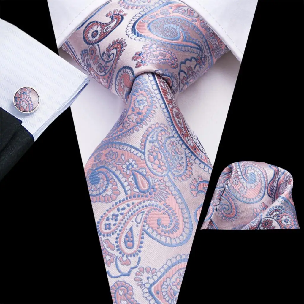 Горячая Распродажа Свадебные карманные квадратные Розовые плотные галстуки для мужчин костюм Gravatas corbatas 8,5 см галстук мужской носовой платок SN-3233 - Цвет: SN-3227