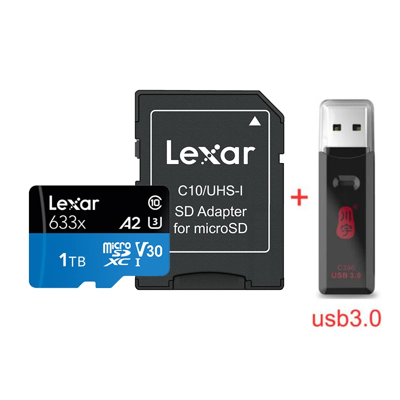 Горячая Распродажа оригинал Lexar 95 МБ/с./с 633x Micro sd карта 512 ГБ 1 ТБ устройство для