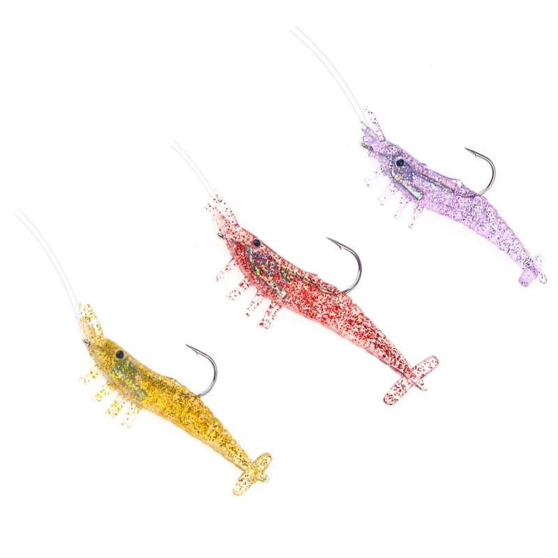 

3 pcs Fishing Lure 10g/8.5cm Shrimp Silicon Soft Artificial Bait Pike Wobblers Fishing Tackle For Bass Isca Crankbait Pesca