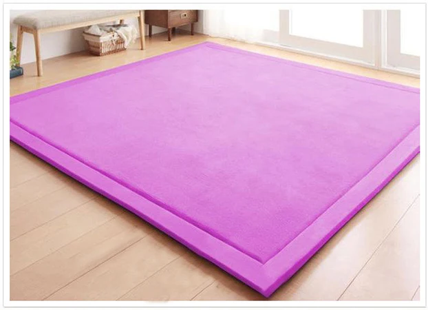 Детский игровой ковер 180X200X2 см детский коврик головоломка утолщенная пена коралловый бархат - Цвет: Purple