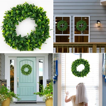 

Garden Preserved Boxwood Wreath 16\\\" Home Door Decor Greenery Wedding Event Artificial Boxwood Wreath