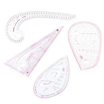 

4pcs Pattern Design Multifunction Metric Measure High Accuracy Drawing 4 Style French Curve Ruler Clothing Tools Sewing DIY