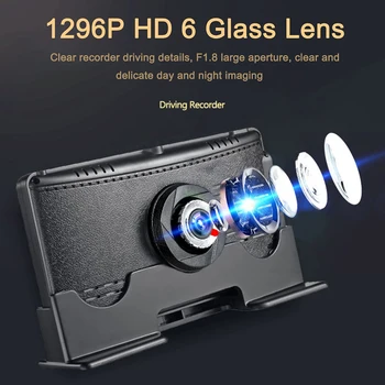 

Rearview 7inch DVR Dash Cam Dual Camera Driving Video Recording System Detection Backup Parking Monitor Loop Recording For Trunk