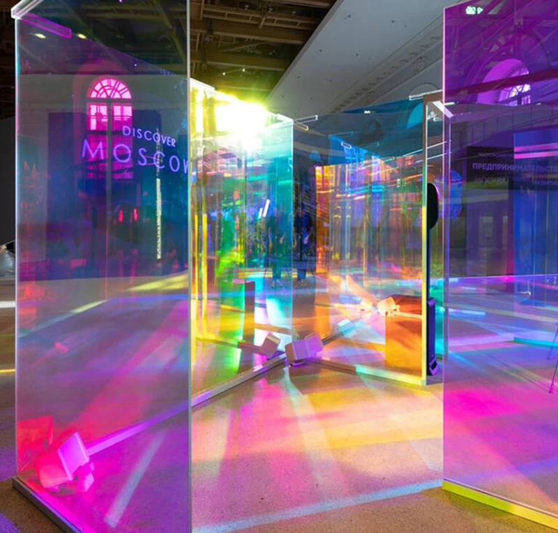 Rainbow Effect Iridescent Window Film Decorative Glass Sticker Chamelon Color Self-Adhesive