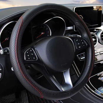 최신 자동차 패션 가죽 범용 자동차 핸들 커버, 미끄럼 방지, 내륜 없는 자동차 액세서리