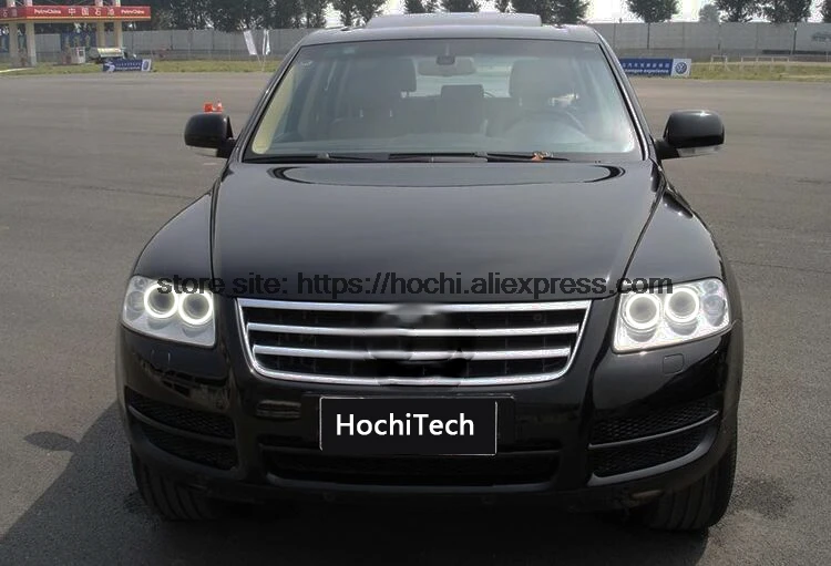 HochiTech Eexcellent молочно-белый Хлопковый чехол SMD angel eyes halo Кольцо Комплект дневного света DRL для Touareg 2003-2006