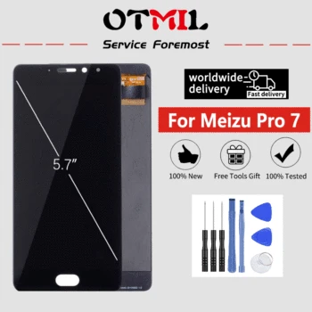 

New 5.7" For MEIZU Pro7 AMOLED LCD Display Touch Screen with Frame Digitizer Full Assembly For Meizu Pro 7 1920*1080 Spare Parts