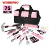 WORKPRO 75PC Household Tool Set Pink Home Tools Prescision Screwdriver Set Flashlight Tool Bag ► Photo 1/6