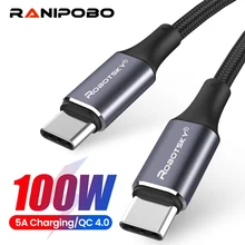 100w usb c para usb tipo c cabo usbc pd carregador rápido cabo USB-C tipo-c cabo para xiaomi mi 10 pro samsung s20 macbook ipad pro