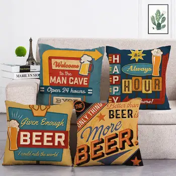 Beer Mancave Cushion Covers