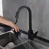 Matt Black Kitchen Sink Faucet Swivel Pull Out Kitchen Faucet Sink Tap Deck Mounted Bathroom Crane Hot and Cold Water Mixer ► Photo 2/6