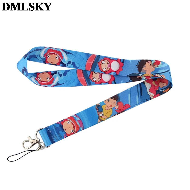Dmlsky崖の上のポニョストラップキーホルダーアニメかわいいのランヤードキーバッジid携帯電話ロープネックストラップアクセサリーm3864 キーホルダー Aliexpress