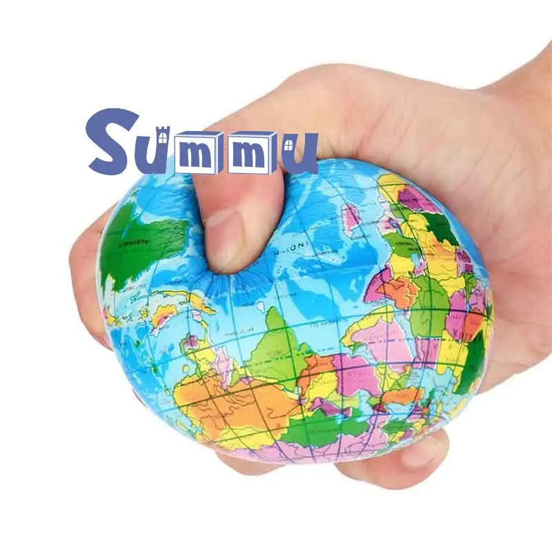 

2Pcs Children Toys Earth Ball Shape Squeeze Toy for Kids Anti-stress World Map Bubble Ball Soft Toy to Stress Relief Child Gifts