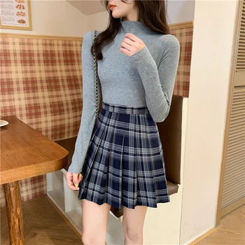 

PX2366 Autumn and winter new solid color wild high neck pullover long sleeve t-shirt women