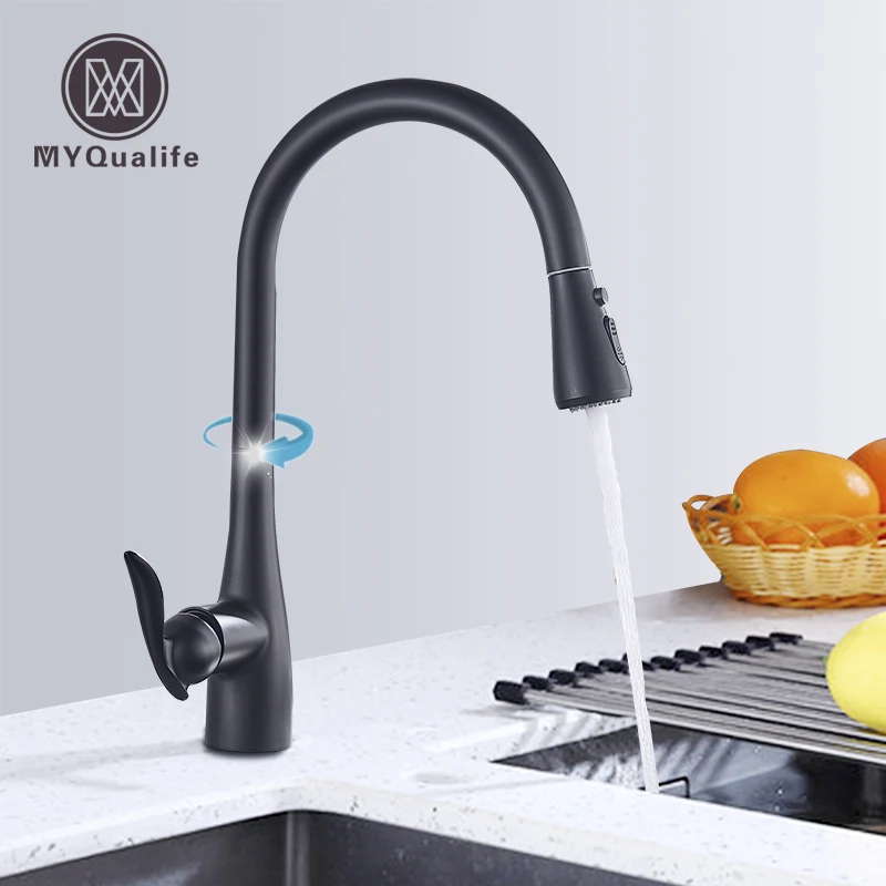 

Matte Black/Chrome/Brushed Nickel Kitchen Sink Faucet Pull Out Mixer Tap Kitchen Single Handle Spout Cold And Hot Kitchen Tap