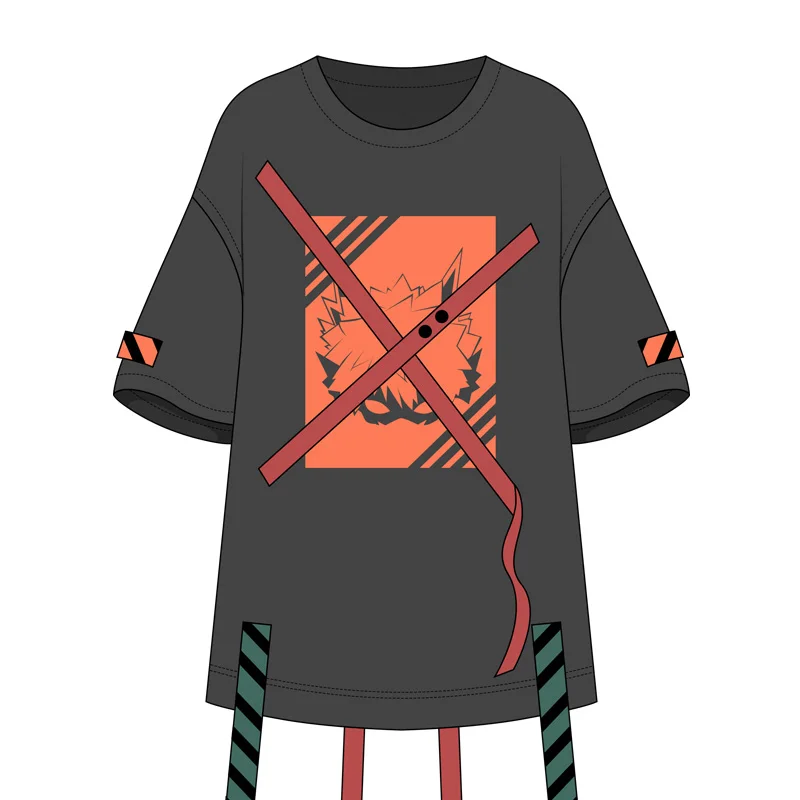 Аниме Boku No MY HERO Academy Bakugou Katsuki, футболка, штаны, одежда унисекс, уличная одежда, топ, футболка, летний повседневный костюм для косплея