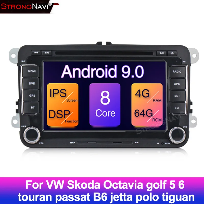 2 din Android 9 0 автомобильный Радио мультимедийный плеер gps для Volkswagen VW golf passat b6 Touran polo