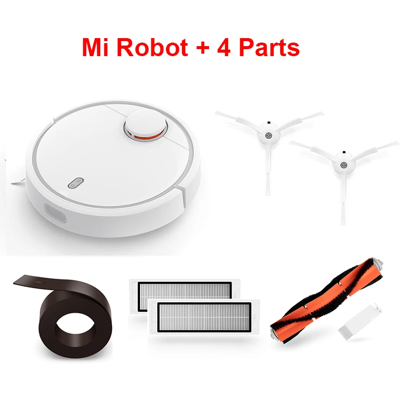 Add 4 Parts Xiaomi mi робот-пылесос mi Роботизированный умный планируемый Тип wifi приложение управление автоматическая зарядка LDS сканирование - Цвет: Add 4 Parts