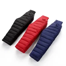 Коллекция года, новые стильные зимние Детские Пуховые брюки с хлопковой подкладкой и высокой талией для мужчин и женщин, для малышей, для ношения на улице, с хлопковой подкладкой