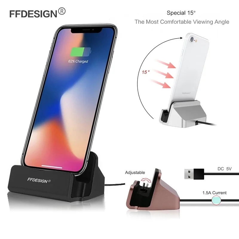 Зарядная док станция 2 в 1 usb кабель для синхронизации и зарядки iPhone XR X XS 11 Pro Max 5 SE 6
