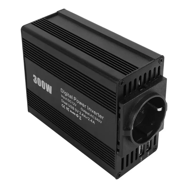 Автомобильный инвертор 300W Dual USB DC12-AC110V/220 V адаптер зарядного устройства H4GC