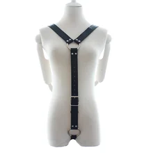 Мужской регулируемый ремень из искусственной кожи с клетчатыми плечами в стиле панк, ремень для взрослых, пояс для БДСМ, нижнее белье, эротическое кольцо для полового члена, ремни