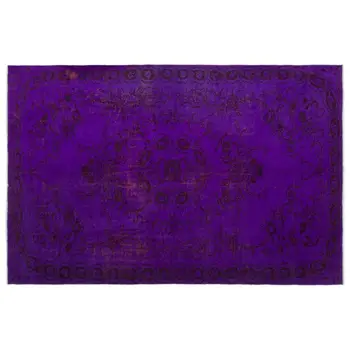 

Handmade Purple Vintage Overdyed Turkish Area Rug 194x286 Cm-6'4''X9'5''