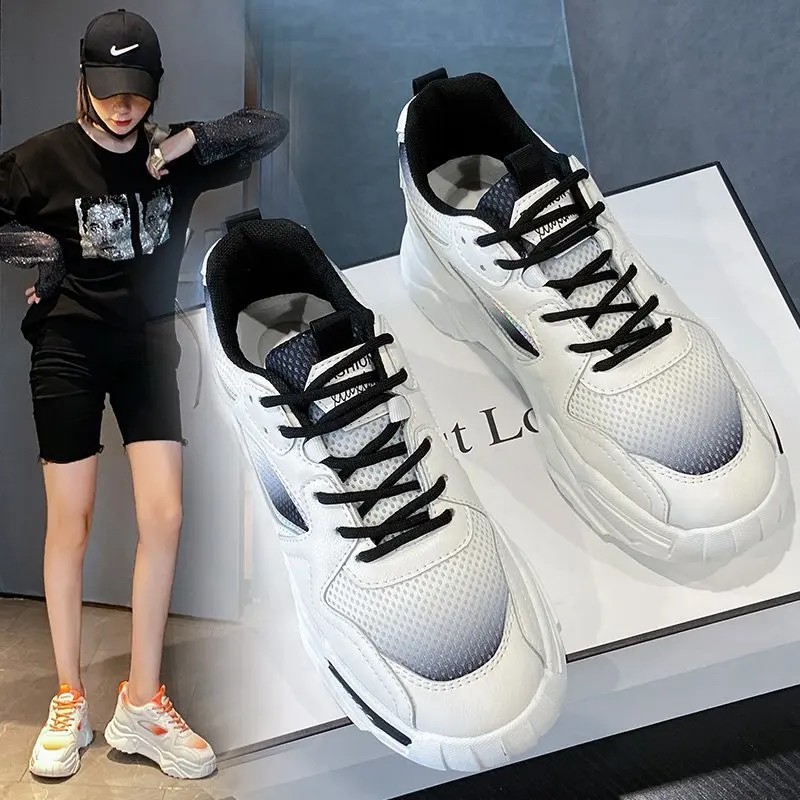 

2020 summer new thick bottom increased daddy shoes female tide fashion wild breathable mesh sports shoes mesh shoes X121