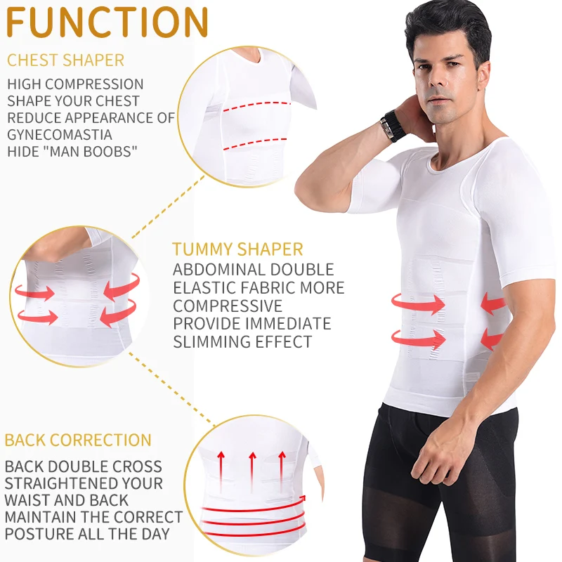 Men Body Shaper Abdomen Slimming Shapewear Male Modeling Belt Belly Shaping Corset Gynecomastia Compression Shirts Faja Hombre body shaper