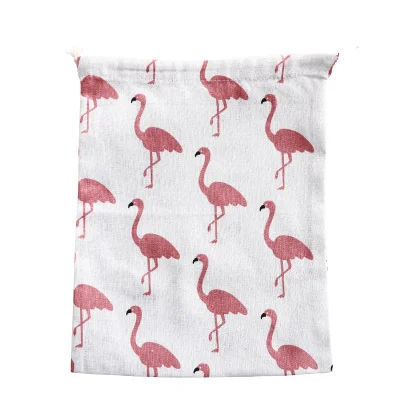 Фиолетовая 1 шт., переносная сумка на шнурке из хлопка и льна, Пылезащитная сумка-Органайзер для путешествий, женская косметичка, косметичка - Цвет: flamingo