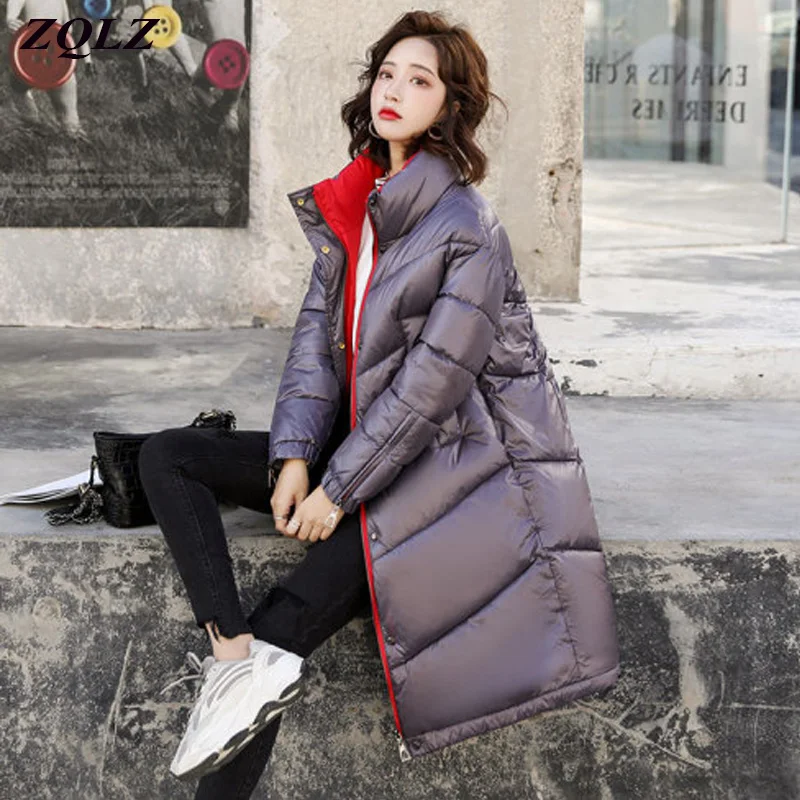 

Zqlz Warm Coat And Waterproof Women Winter Jacket Thick Down Cotton Padded Coats Female 2019 Ladies Coat Long Parka Mujer