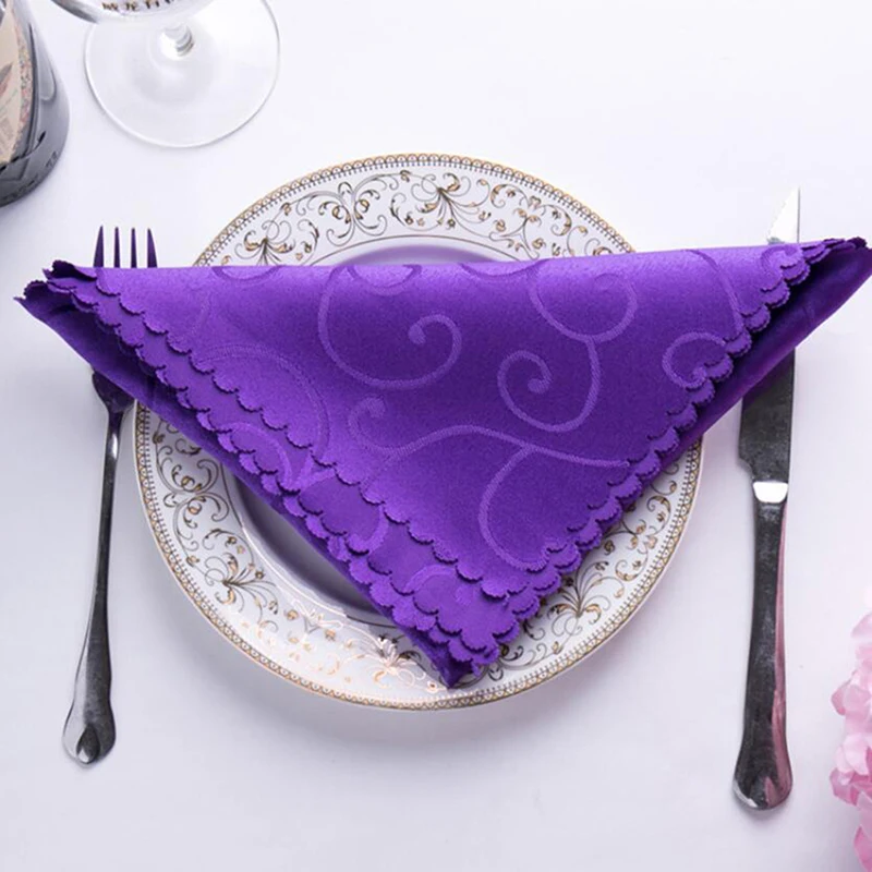 1PC Fabric Napkins Cloth 47.5*46cm Table Napkins For Weddings Decorative Serviettes Party Hotel Decor - Цвет: purple