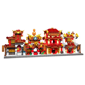 

1971Pcs Moc Realistic Large Ancient Chinatown Theater Landscape Architecture Assembly Model Small Particle Blocks Toy Set