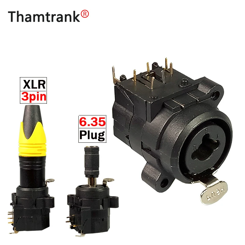 1 шт. Панельное гнездо с 3 контактным разъемом XLR + аудиоразъем 6 35 мм|Соединители| |