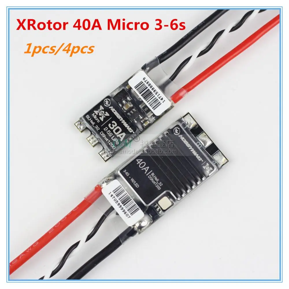 1 шт./4 шт./Hobbywing/XRotor 40A Micro 3-6s blheli _ 32dshot1200 для FPV бесщеточного ESC квадрокоптера