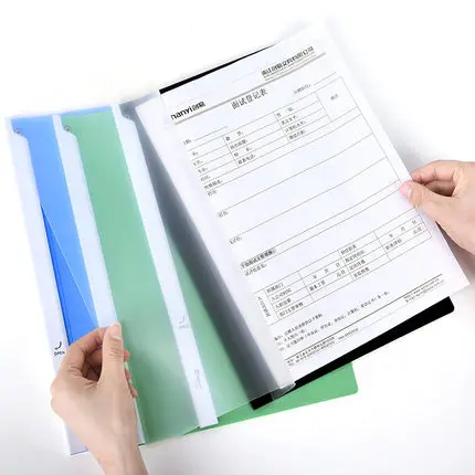 10PCS Creative Office File Cover A4 Paper File Organizer Report Cover Rotation Slide Grip Clip Folder