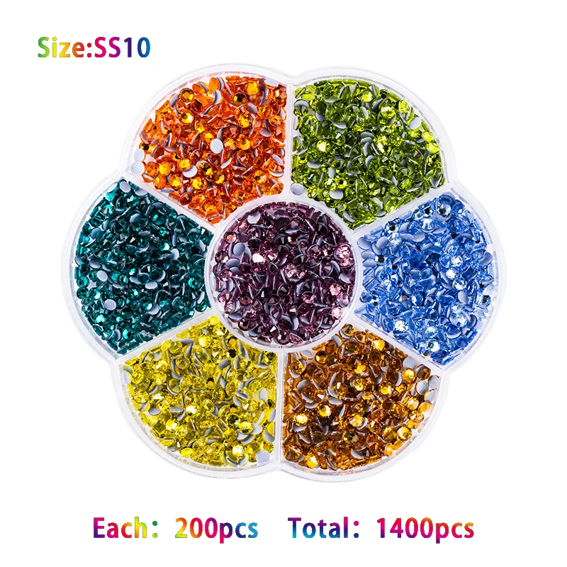 Sequins AAAA 4008-6016Pcs Hot Fix Rhinestones Set Crystal Glass Hotfix Rhinestone Applicator Iron-on Strass Rhinestone Heat-fix Tool Gun Sewing Needles