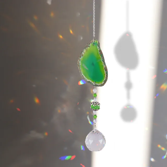 Suncatcher Crystal Wind Chimes Star Sun Moon Light Catcher Medál Golyógyöngyök Lógó Szivárványkészítő Kerti Otthoni Ablak Dekoráció - Image 5