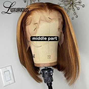 

150% Honey Blonde Bob Lace Front Wigs Highlight Colored Human Hair Wigs Brazilian Remy Lace Front Human Hair Wigs For Women