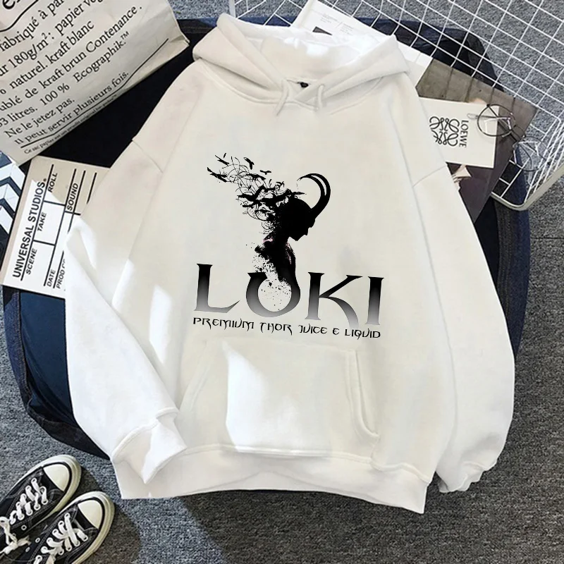 Hoodies Loki Kawaii Pullover Clothes Marvel God of Evil Cartoon Harajuku Women Autumn Winter Plus Velvet Fashion Femme Sweater