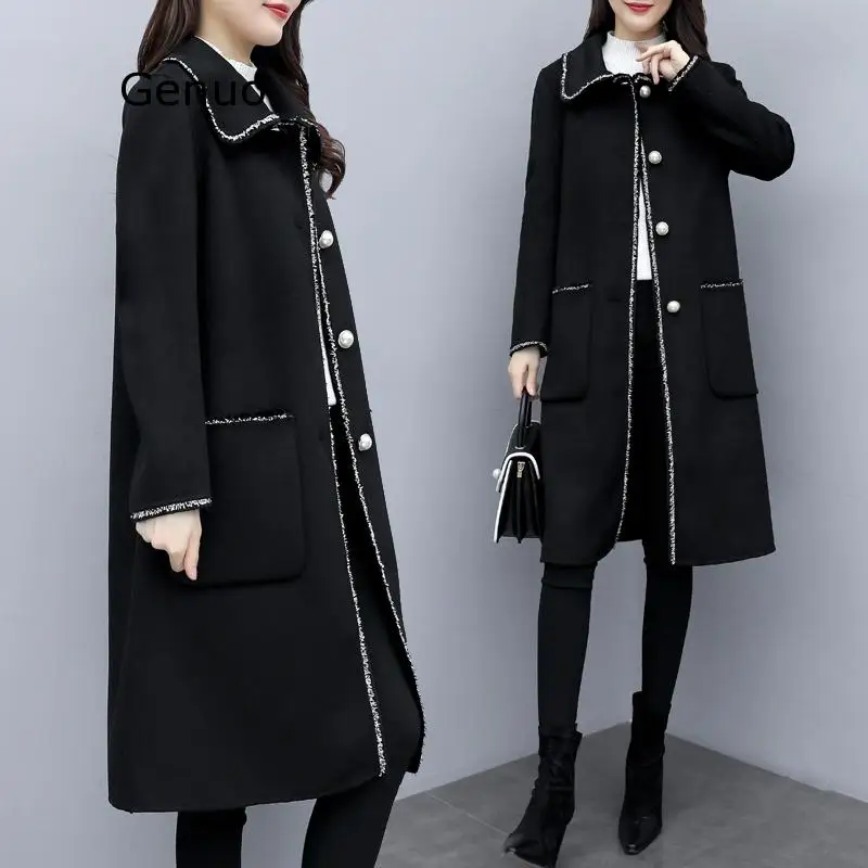 

Fashion Loose Trench Coat For Women Clothes Long Coat Female Large Size Woolen Women's Windbreaker Overcoat Casaco Feminino