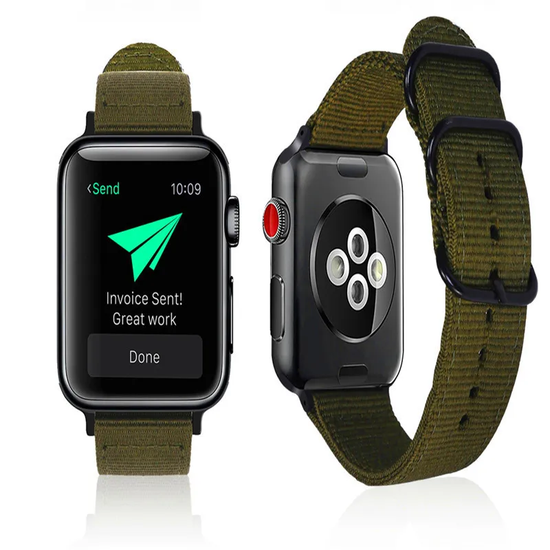 Ремешок нейлоновый для apple watch band 5 4 44 мм 40 Воздухопроницаемый браслет мужских и