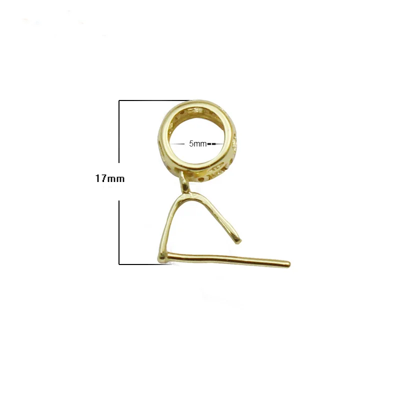 14k gold plated Beadsnice твердый Серебряный 925 кулон клип-пинч фурнитура ювелирный Соединитель Кулон застежки на ожерелье для изготовления подвесок ID34628 - Цвет: 14k gold plated