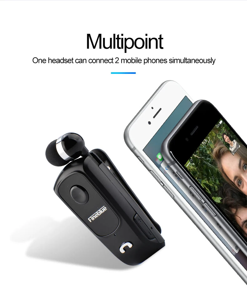 Mini Bluetooth Headset Remind Vibration Wear Clip Sports Running Earphone for Phone FineBlue F920