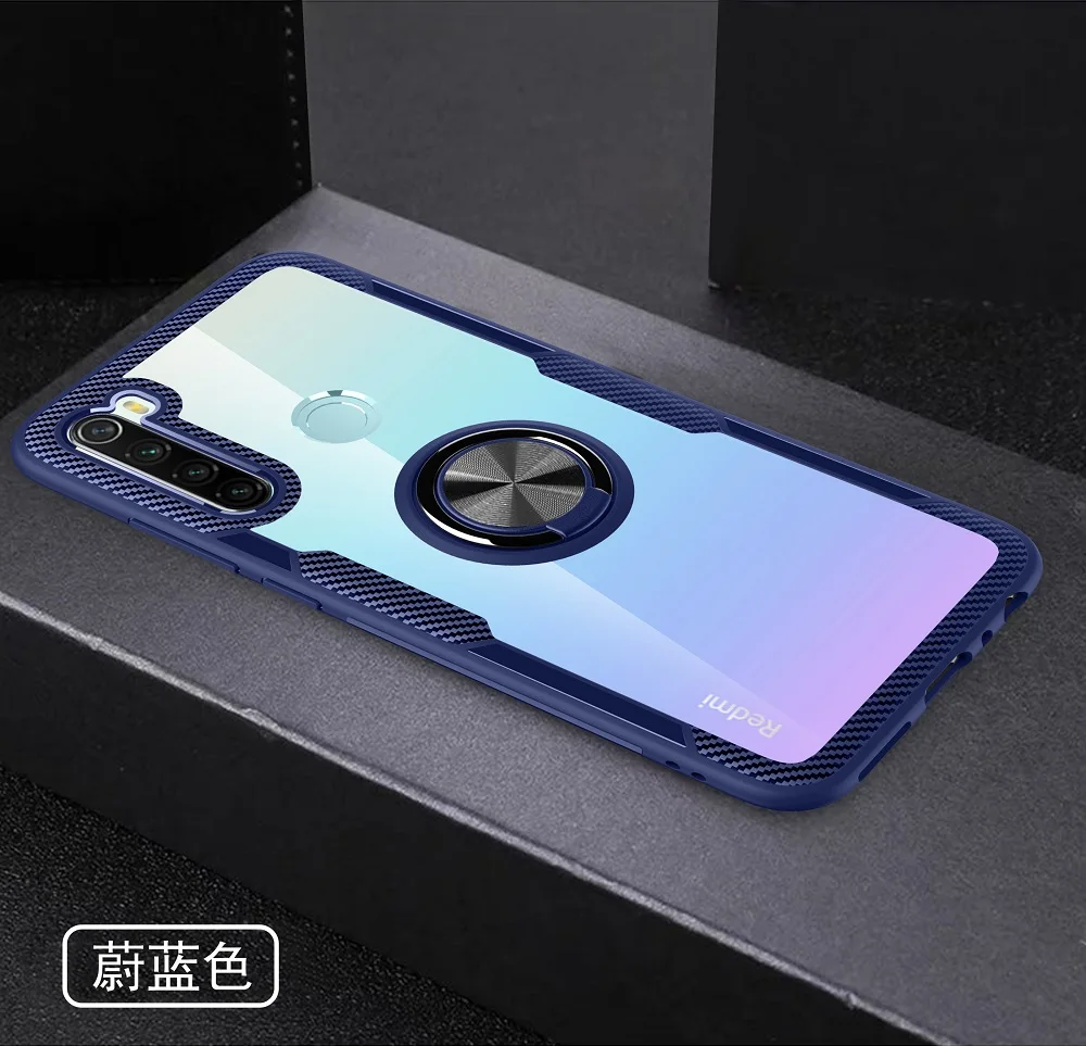 Для xiaomi redmi note 8 Pro Чехол жесткий с кольцом подставка магнит прозрачный защитный чехол для xiaomi redmi note 8 8pro note8