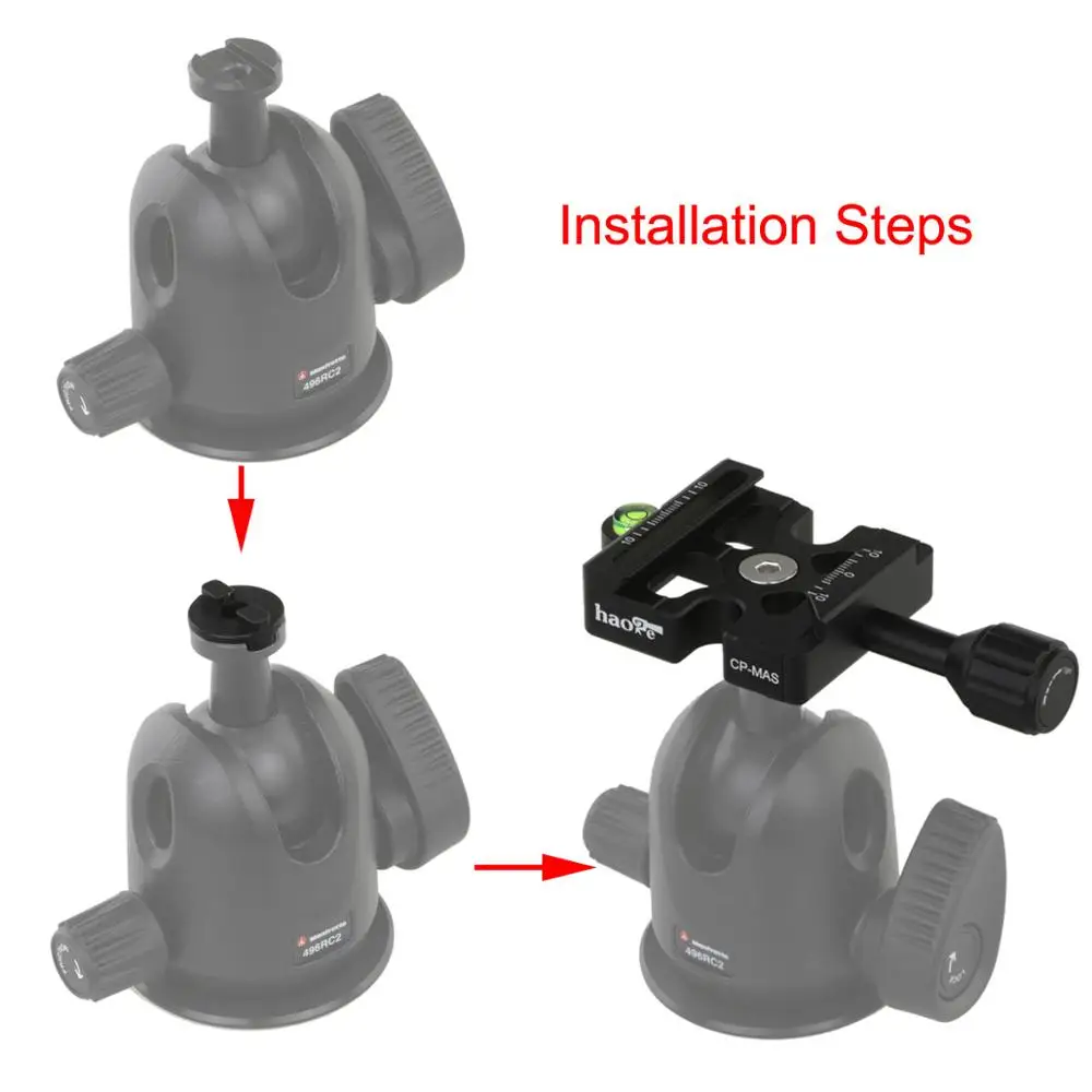 

Haoge Combo Boss Adapter with Arca & Manfrotto Compatible Quick Release Clamp for Manfrotto Tripod Ball Head Clamp Replacement